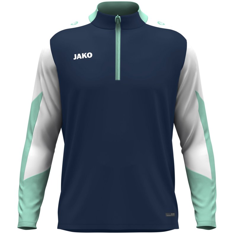 Dynamic Ziptop  elastisk, ndbar &amp; bredygtig. Navy/hvid/mint
